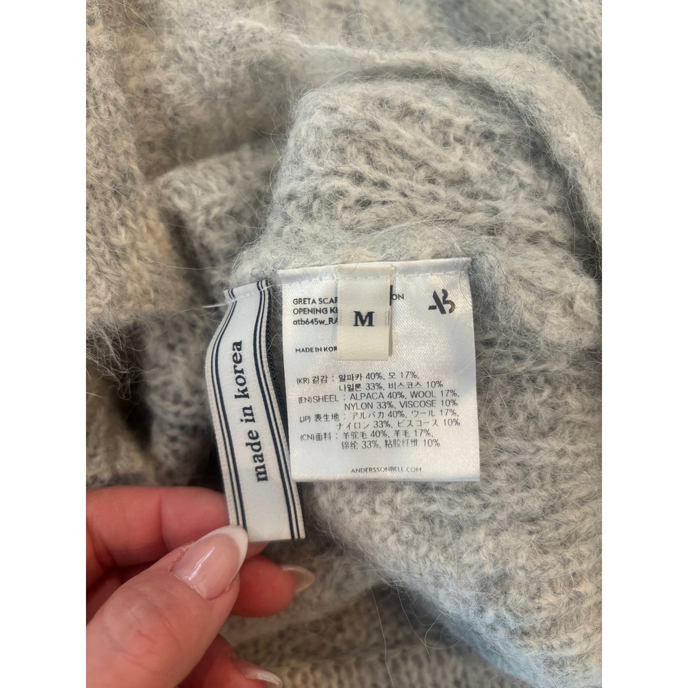 Andersson Bell "Greta" Scarf Neck Knit Top – NWT (Grey/Ragdoll) Size Medium - Picture 6 of 8